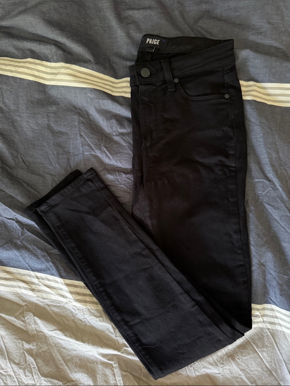 PAIGE Black Hoxton Ankle, Straight Jeans, size 25